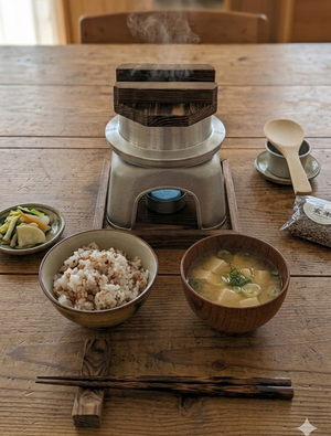 羽釜炊き炊飯セット 一人用 | 本格炊きたて・お粥も作れる 75g炊き